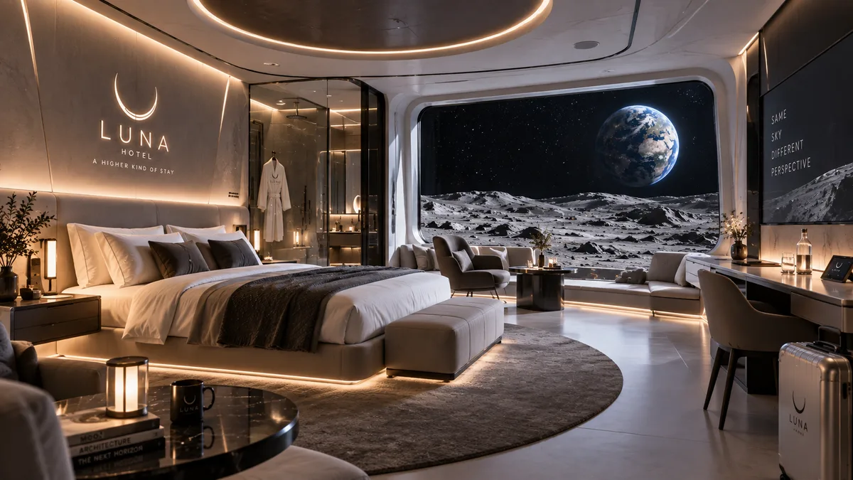 Standardzimmer des Luna Hotels mit Erdpanorama